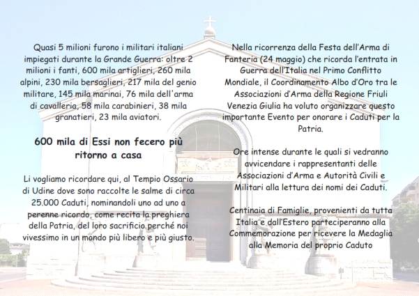 Commemorazione dei Caduti del Centenario della Grande Guerra 2014-18 Tempio Ossario Udine - 2